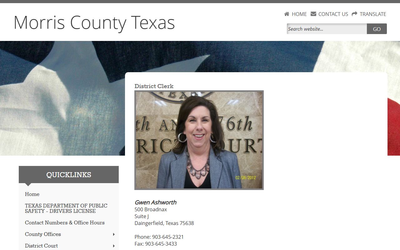 Morris County court records after arrest District Clerk page